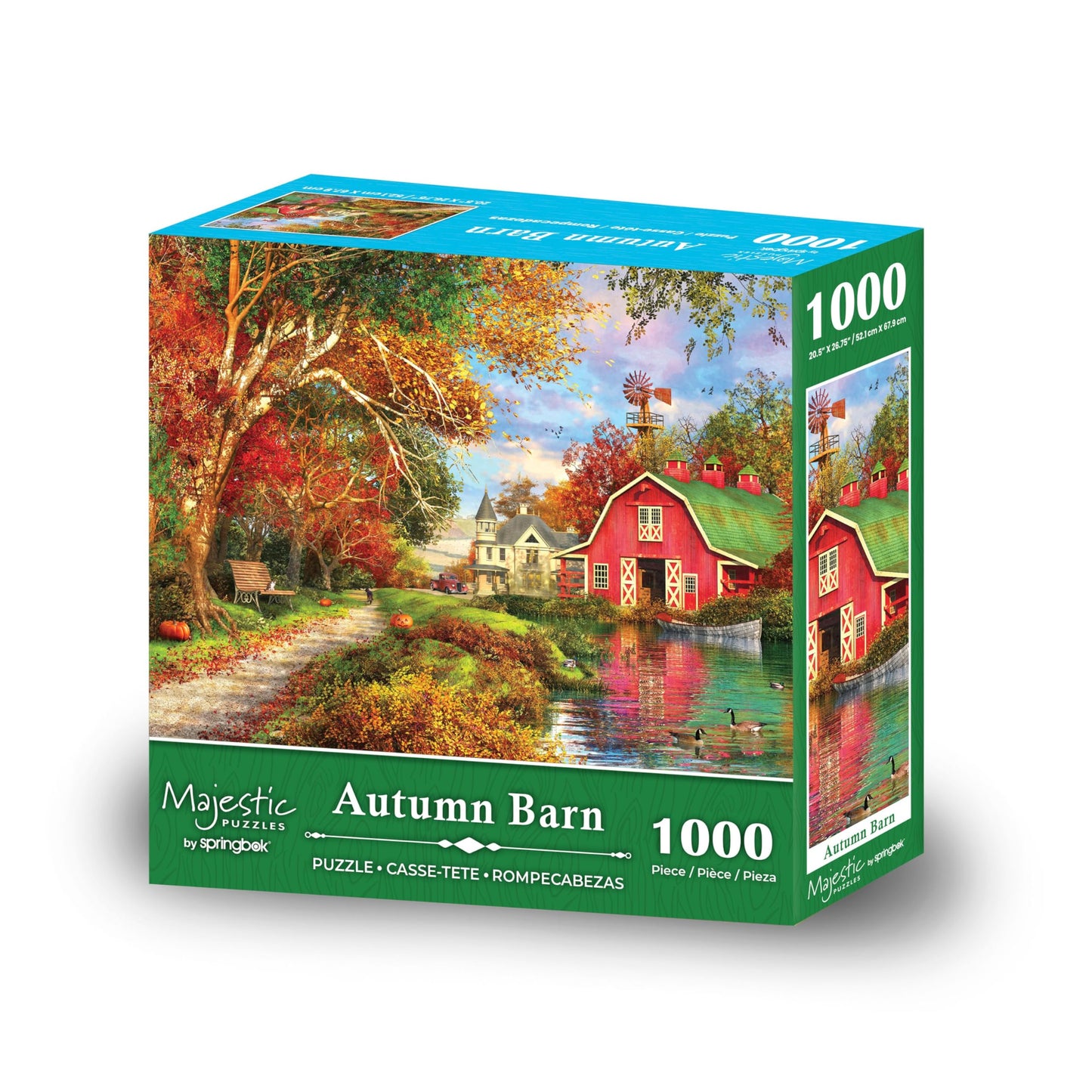 Majestic Autumn Barn Farm 1000 Piece Jigsaw Puzzle for Adults and Teens