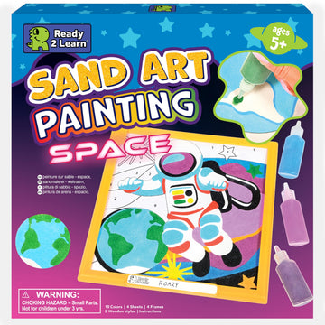 READY 2 LEARN Sand Art Painting | Space | 4 Outer Space Sand Art Pictures | 10 Colors | Sand Art Kits for Kids Ages 4-8