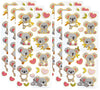 Paper House Productions Set of 6 Shiny Foil Enamel Effect Sticker Sheet for Crafts, Scrapbooking & Collecting - Koala Love