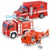 JOYIN Toddler Fire Truck Toys for 3 4 5 6 7 Year Old Boys - Fire Engine, Emergency Vehicle, Kids Firetruck, Friction Powered Car with Lights