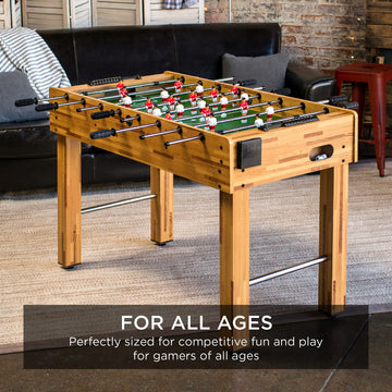 Best Choice Products 48in Foosball Table for Kids and Adults, Game Room Arcade Soccer Game Table w/ 2 Balls, 2 Cup Holders, Ergonomic Handles, Chrome