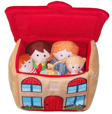 Snuggle Stuffs Happy Family Soft Figure Doll Set with House | Cute Plush Toys for Girls & Boys, Toddlers 1-3