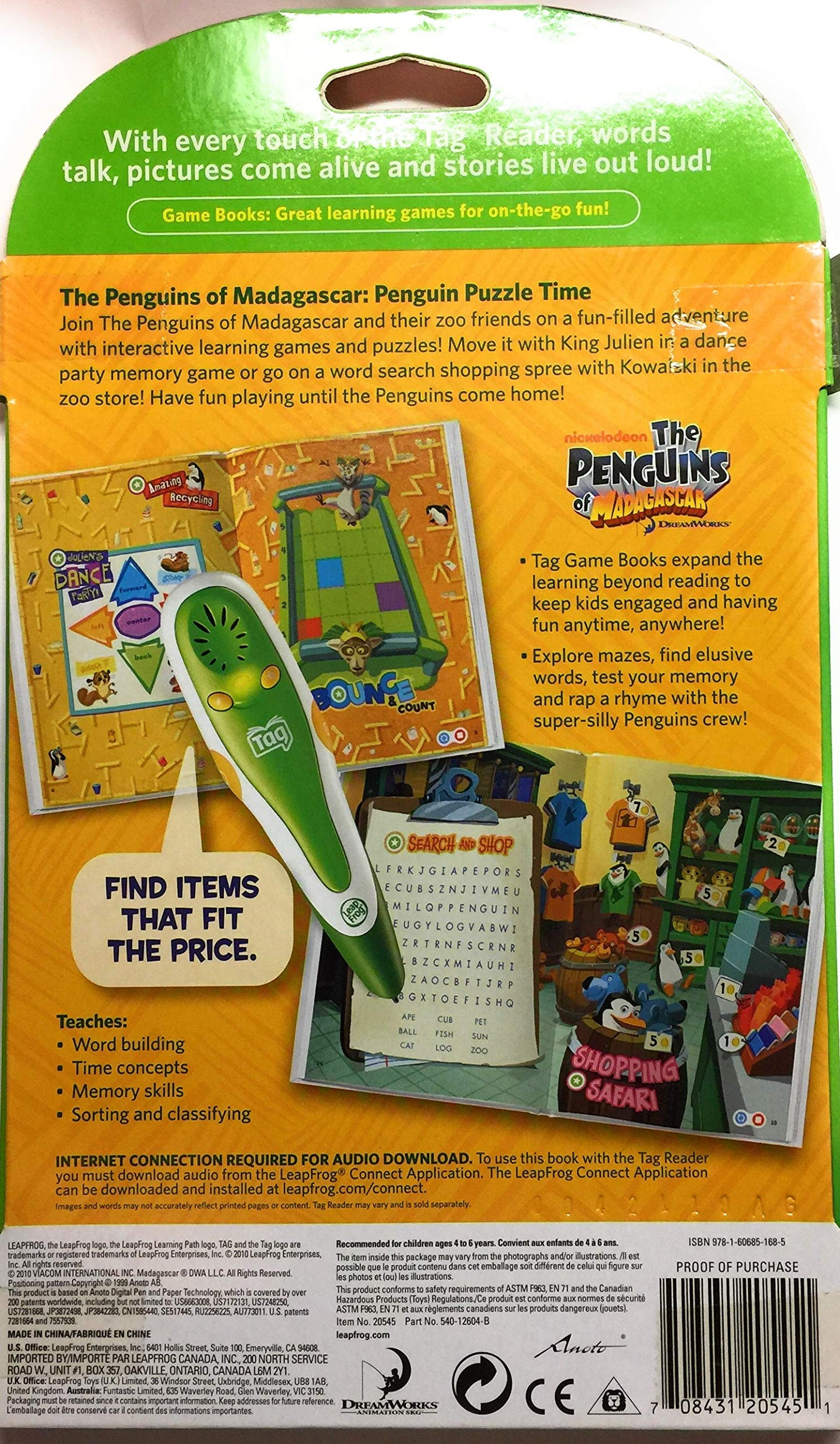 LeapFrog Tag Game Book: Penguins of Madagascar Puzzle Time
