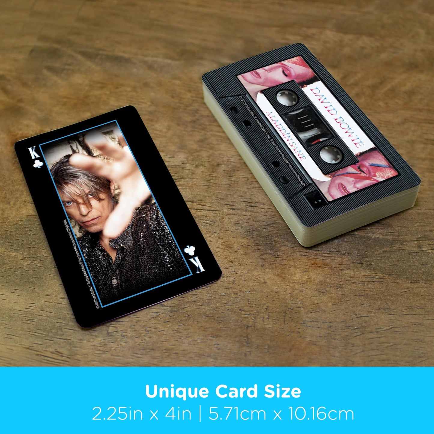 Aquarius David Bowie Cassette Premium Playing Cards -David Bowie Themed Deck of Cards for Your Favorite Card Games - Officially Licensed David Bowie