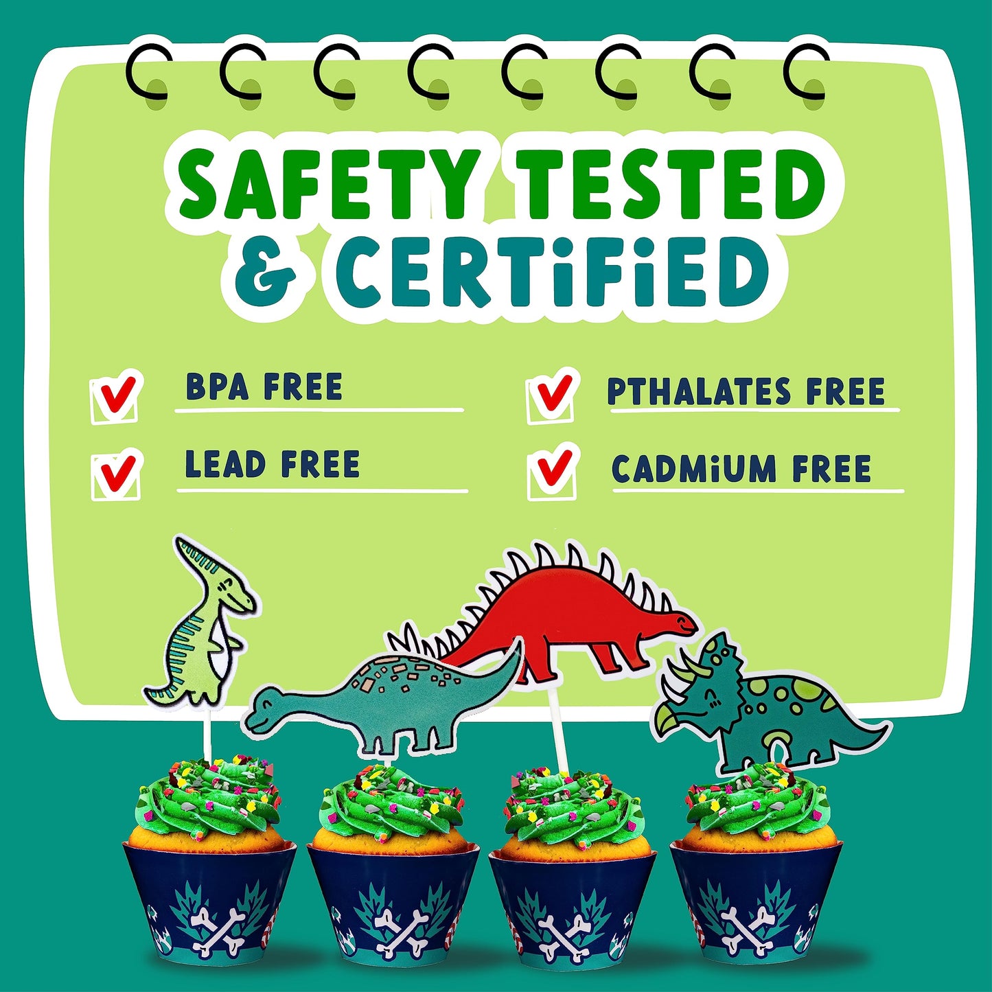 ecoZen Dinosaur Birthday Party Decorations - Jurassic Park Themed Supplies for 16 Guests, Includes Dino Plates, Cups, Napkins, Banner, Cutlery