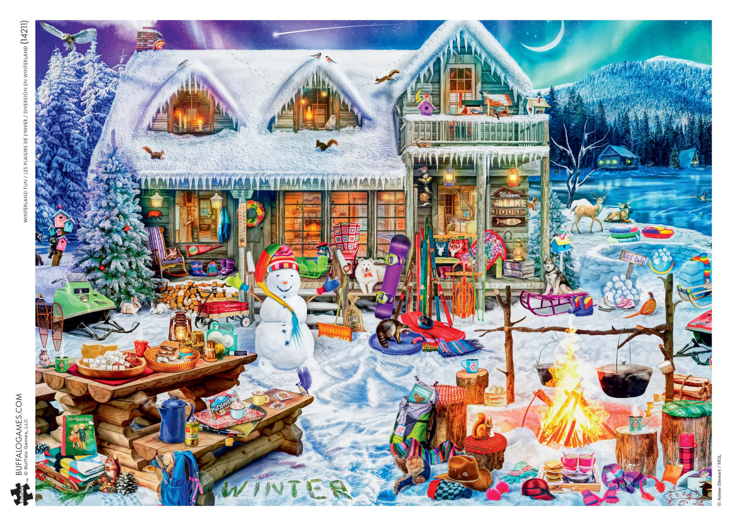 Buffalo Games - Aimee Stewart Winterland Fun - 1000 Piece Puzzle for Adults