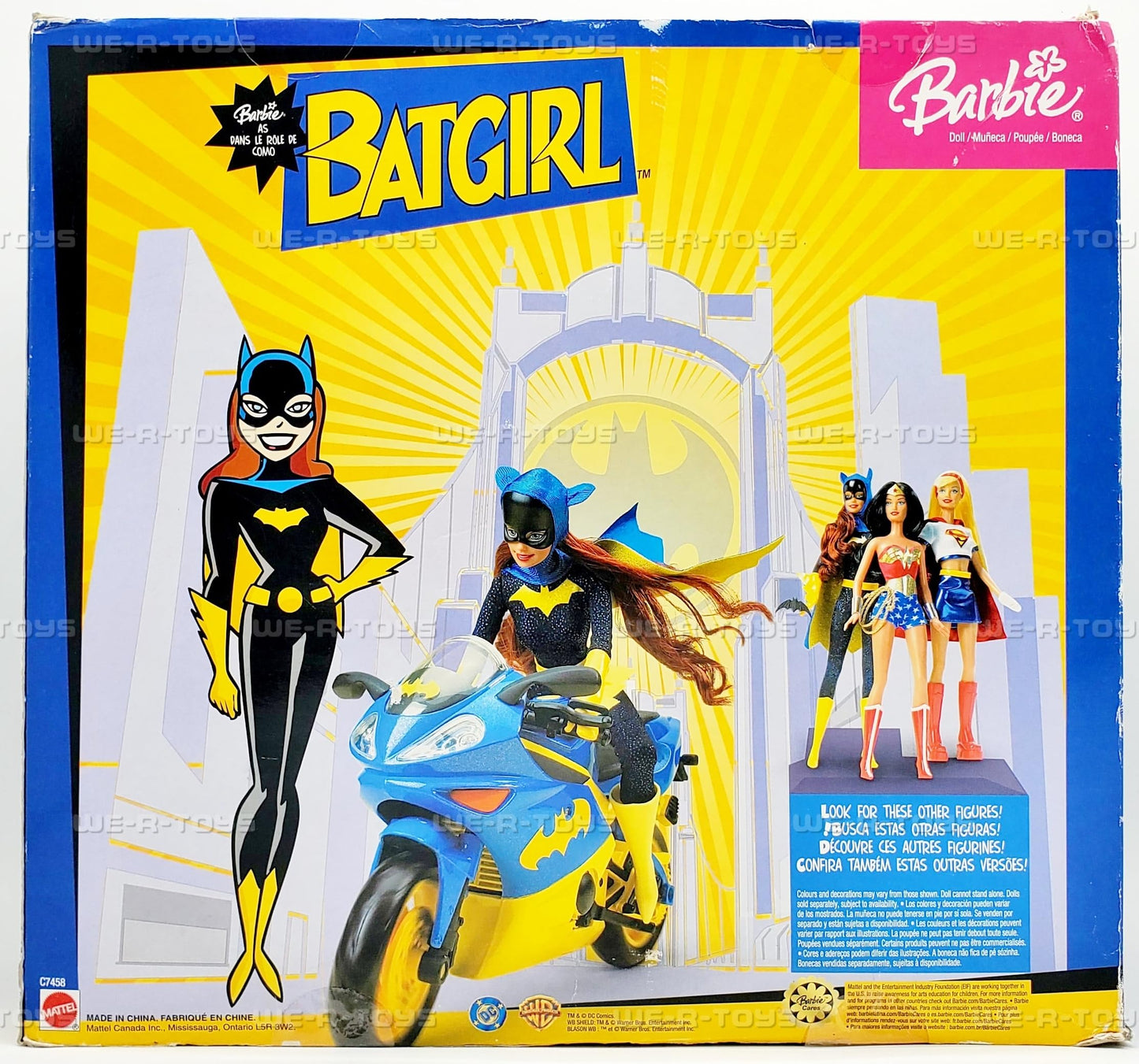Barbie Year 2003 Super Hero 12 Inch Doll Set - Barbie as Batgirl with Batgirl's Motorcycle and Batarang