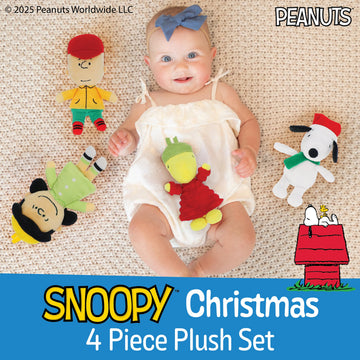 Kids Preferred Peanuts 4 Piece Plush Set - Charlie Brown, Snoopy, Woodstock, and Lucy - Soft Stuffed Animal Toys for Baby and Toddler Boys & Girls