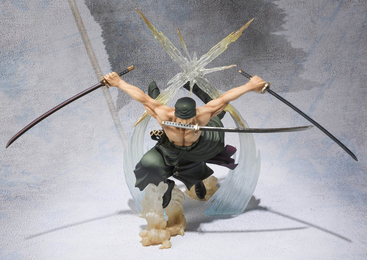 TAMASHII NATIONS Bandai Figuarts Zero Roronoa Zoro Battle Version Rengoku Onigiri Action Figure