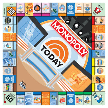 Monopoly: Today Board Game, Buy, Sell & Trade Studio1A, Today Plaza & More, Includes 6 Collectible Mover Tokens - Today Coffee Mug, Umbrella, Camera