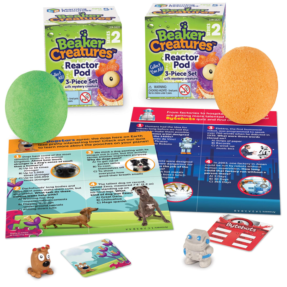 Learning Resources Beaker Creatures 2-Pack Reactor Pods, Series 2