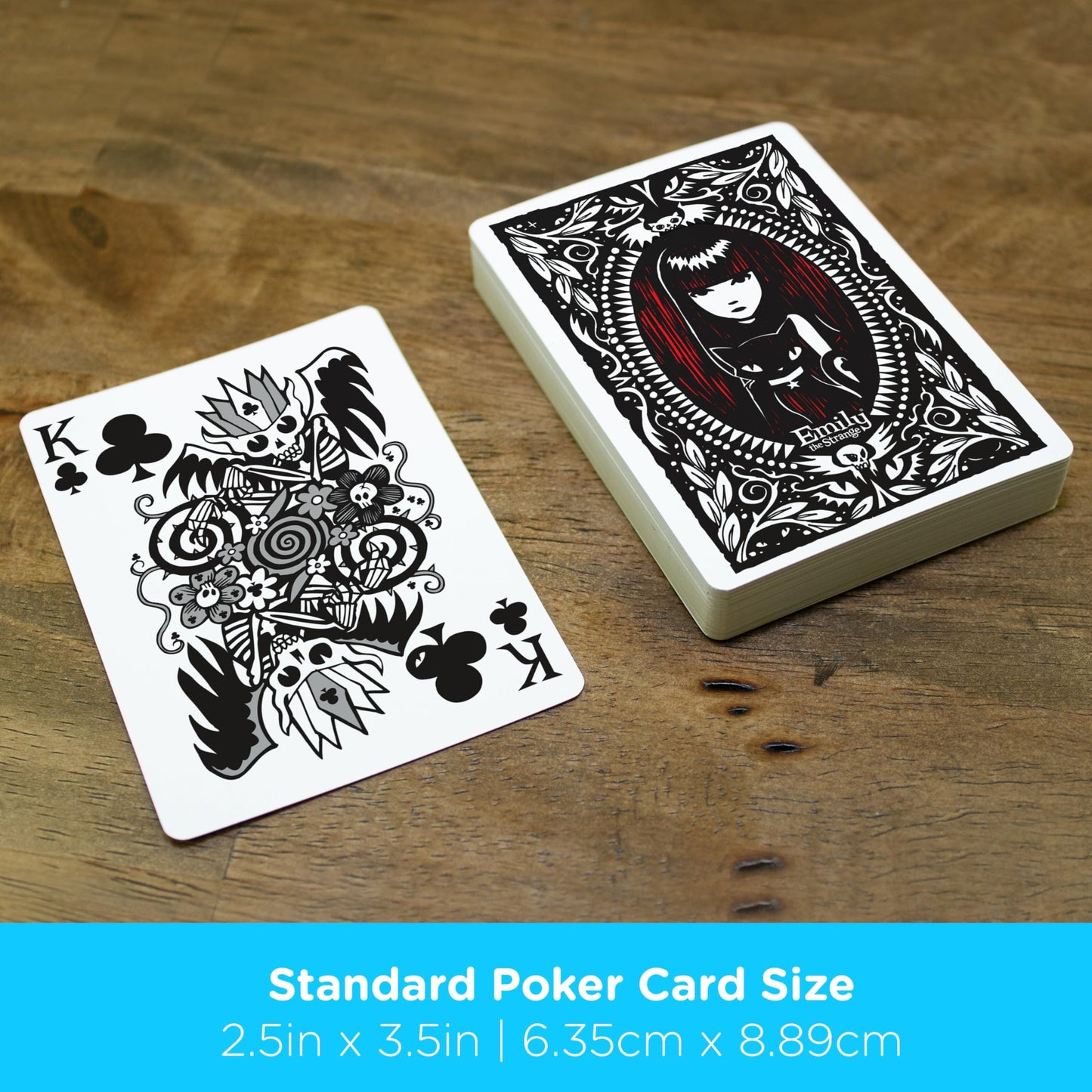 AQUARIUS Emily The Strange Playing Cards - Emily The Strange Themed Deck of Cards for Your Favorite Card Games - Officially Licensed Emily The Strange