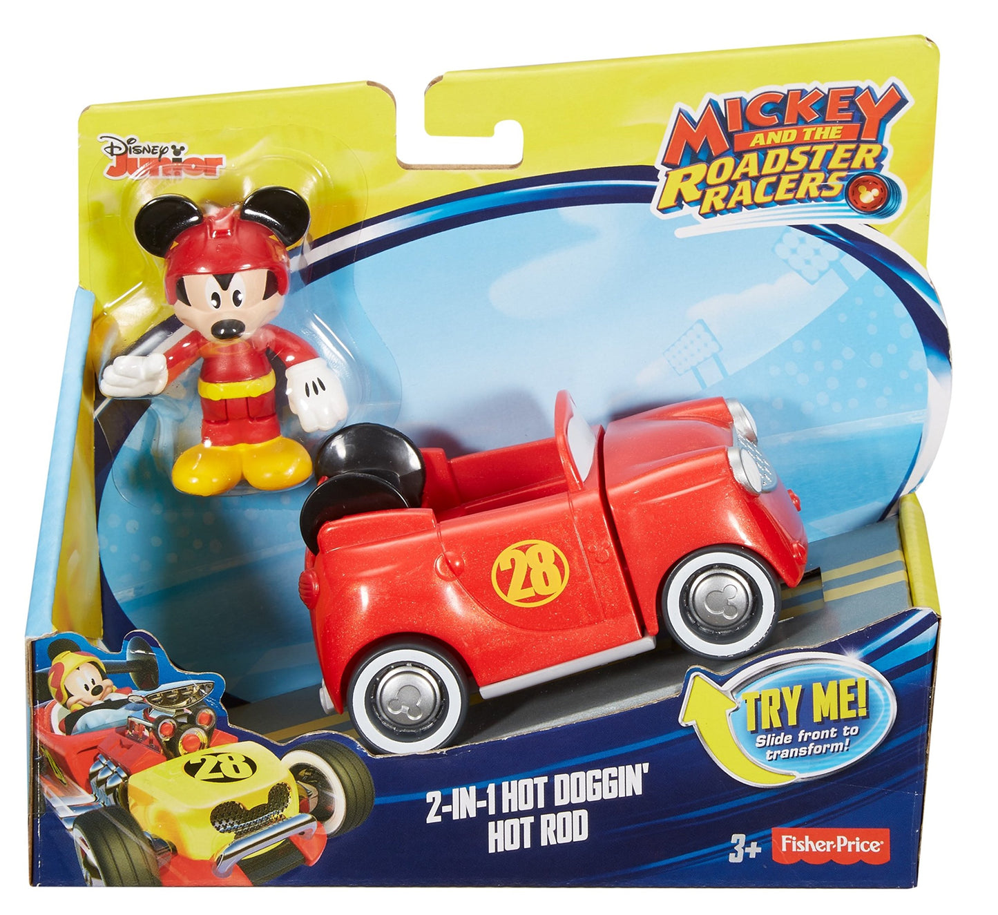 Fisher-Price Disney Mickey & The Roadster Racers, 2-in-1 Hot Doggin' Hot Rod