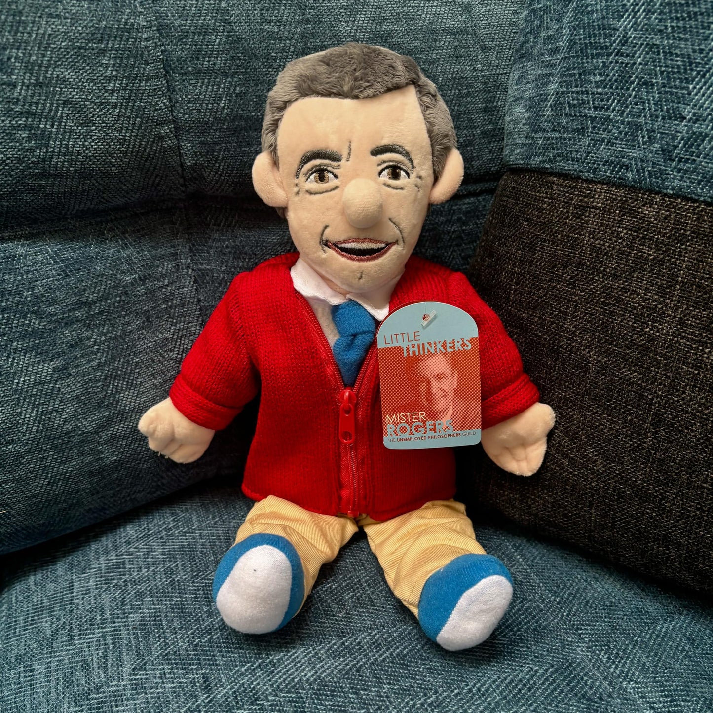 The Unemployed Philosophers Guild Mister Rogers Doll - 12" Soft Stuffed Plush Little Thinker, Officially Licensed
