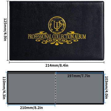 40 Pockets Banknote Currency Collecting Album - 20 Sheets Clear Dollar Bill Holders World Money Storage Book Collection Supplies Double-Sided Pages