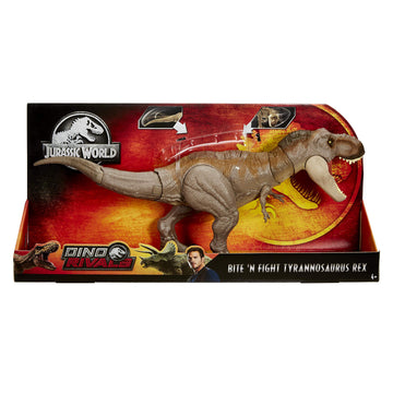 Jurassic World Bite 'n Fight Tyrannosaurus Rex in Larger Size with Realistic Sculpting, Articulation and Dual-Button Activation for Tail Strike