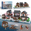 Traditional Japanese Cherry Blossom Village Building Set, Sakura Street View Architecture Building Block - Izakaya & Tea House, Collectible