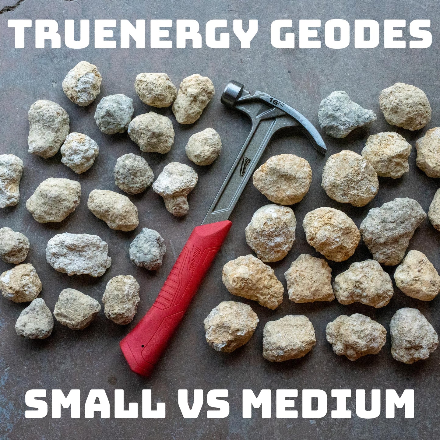 TruEnergy Break Your Own Geodes Kit - 20 Real Geodes 1.75"-2.5", 90% Hollow Rate, Crack Open & Discover Crystals - STEM Geology Rock Kit, Science Gift