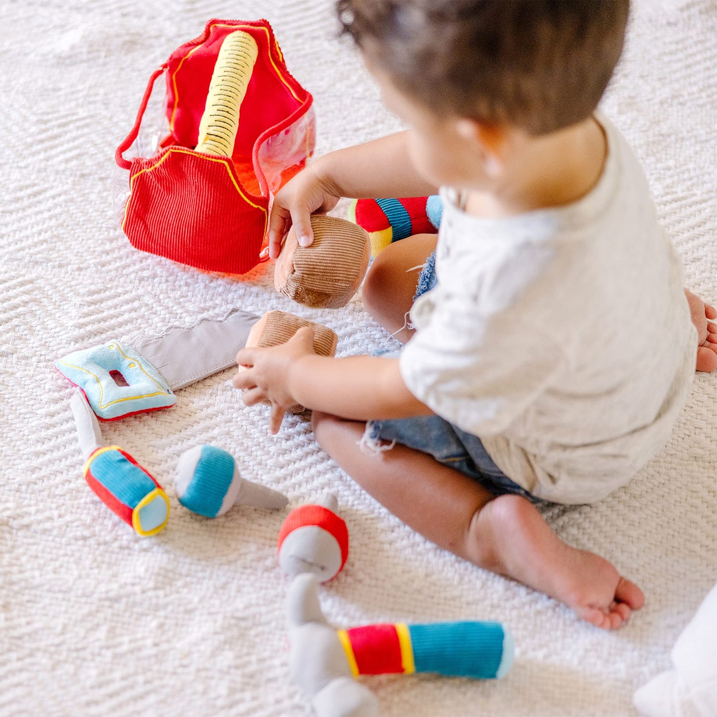 Melissa & Doug Toolbox Fill and Spill Toddler Toy with Vibrating Drill (9 pcs)