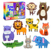 Sii Pikki Sewing Kit for Kids - 9 Easy Projects Cute Safari Animals, Beginner Sewing Kit with Felt & Instructions, Kids Sewing Kit Ages 6-12, Learn