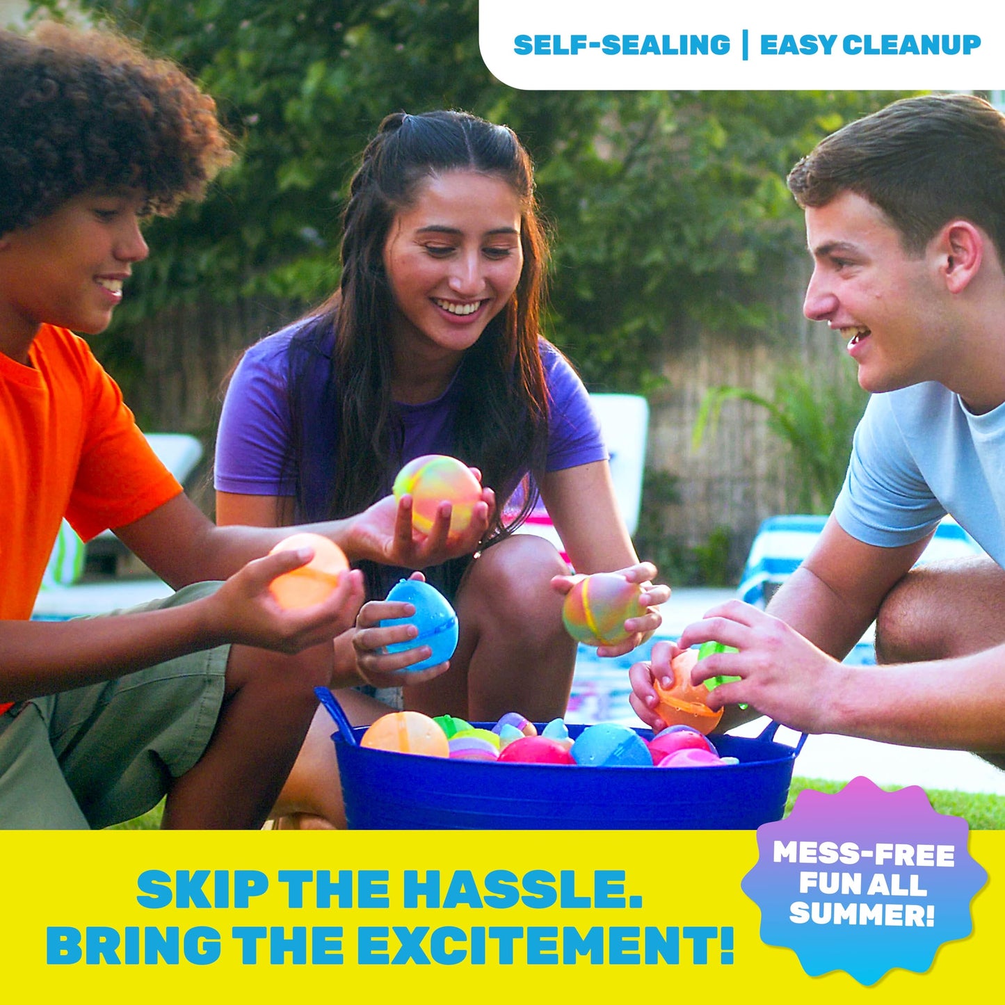 Hydroburst 6-pack Reusable Water Balloons by Relatable, For The Pool, Beach Toys And Outdoor Play Toys, Includes 6 Refillable Balloons