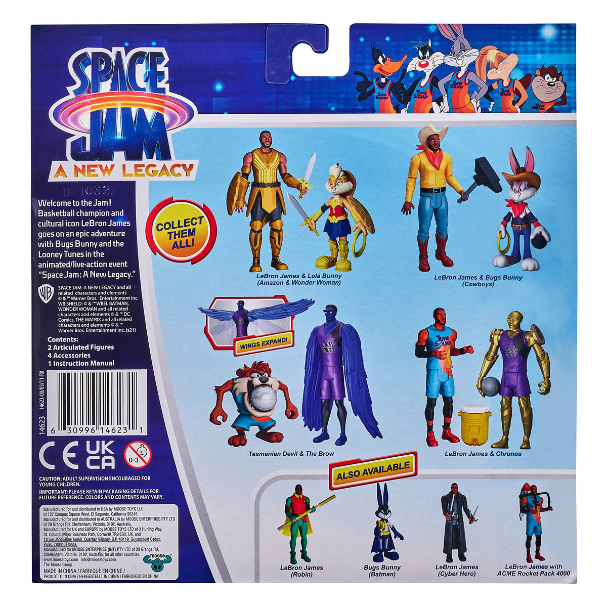 Oonies Moose Toys Space Jam: A New Legacy - 2 Pack - On Screen Team Up - Lebron James & Bugs Bunny (Cowboys), Multicolor, (14623)