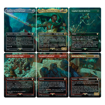 Magic: The Gathering The Lord of The Rings: Tales of Middle-Earth Scene Box - Aragorn at Helm’s Deep (6 Scene Cards, 6 Art Cards, 3 Set Boosters +