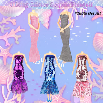 Keysse 29-Piece Sequin Mermaid Doll Clothes for 11.5 Inch Dolls