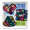 VHALE Suncatchers Craft 3 Sets (9 Cutouts) w Tissue Papers Stained Glass Effect Paper Sun Catcher Kit, Window Art, Classroom Crafts, Creative Art