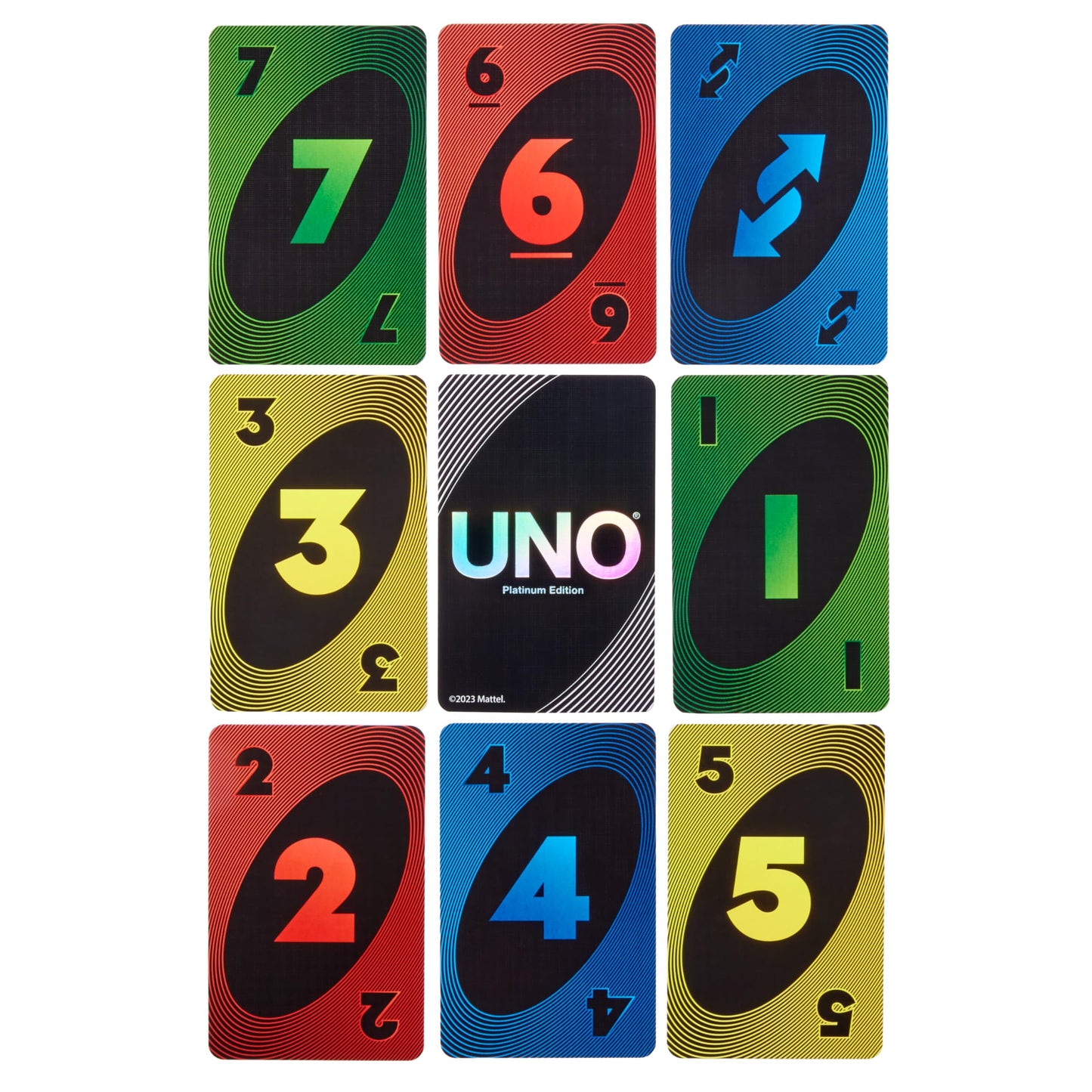 Mattel Games UNO Platinum Edition Card Game for Movie for Family Night, Game Night, Travel, Camping and Party, Premium Collectible Cards, HPY61