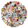 Aaon Sports Stickers (100pcs), Multicolor, Modern, Vinyl, Round, Sports, Soccer, for Water Bottle, Laptop, Car, Bicycle, Luggage, Kids' Room