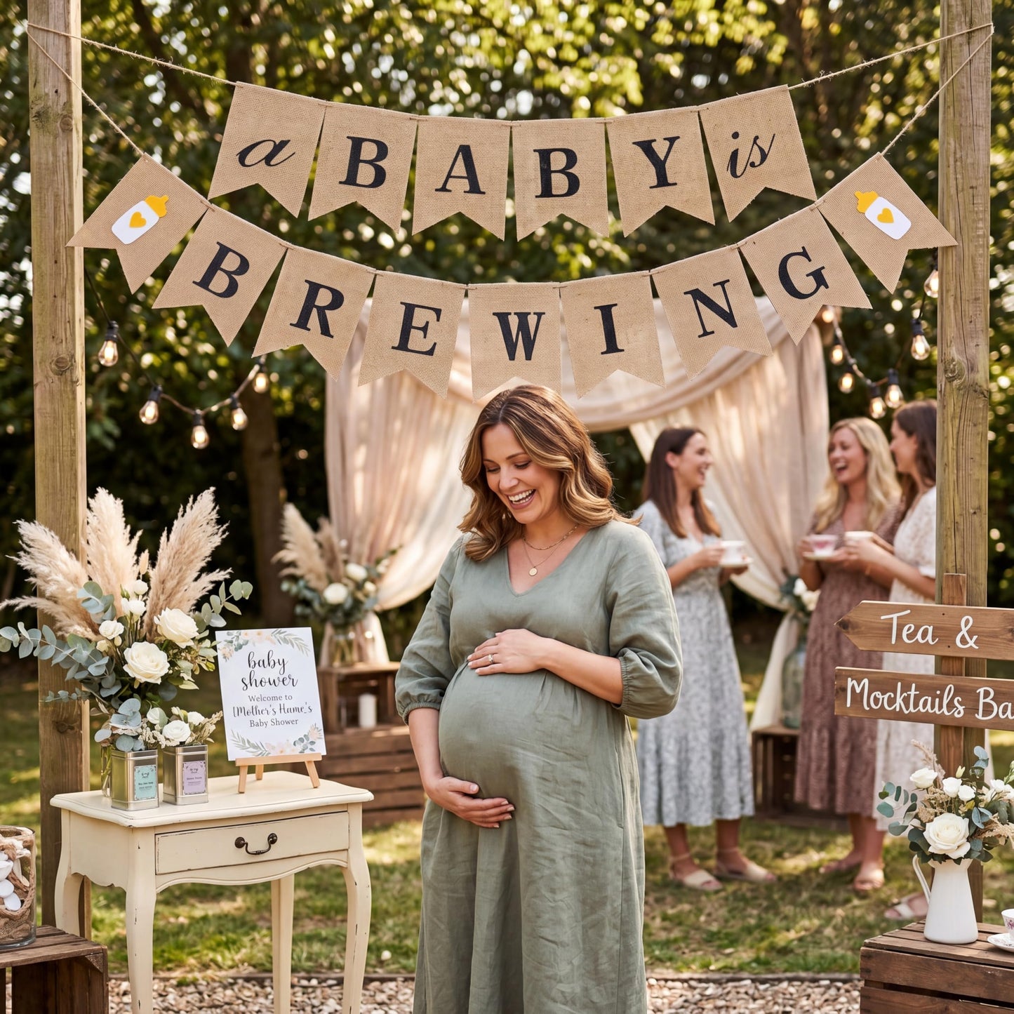 Boao A Baby Is Brewing Banner, Diaper Party Decoration, Coffee Themed Baby Shower Banner for Gender Reveal Celebration Brown Decoration Party