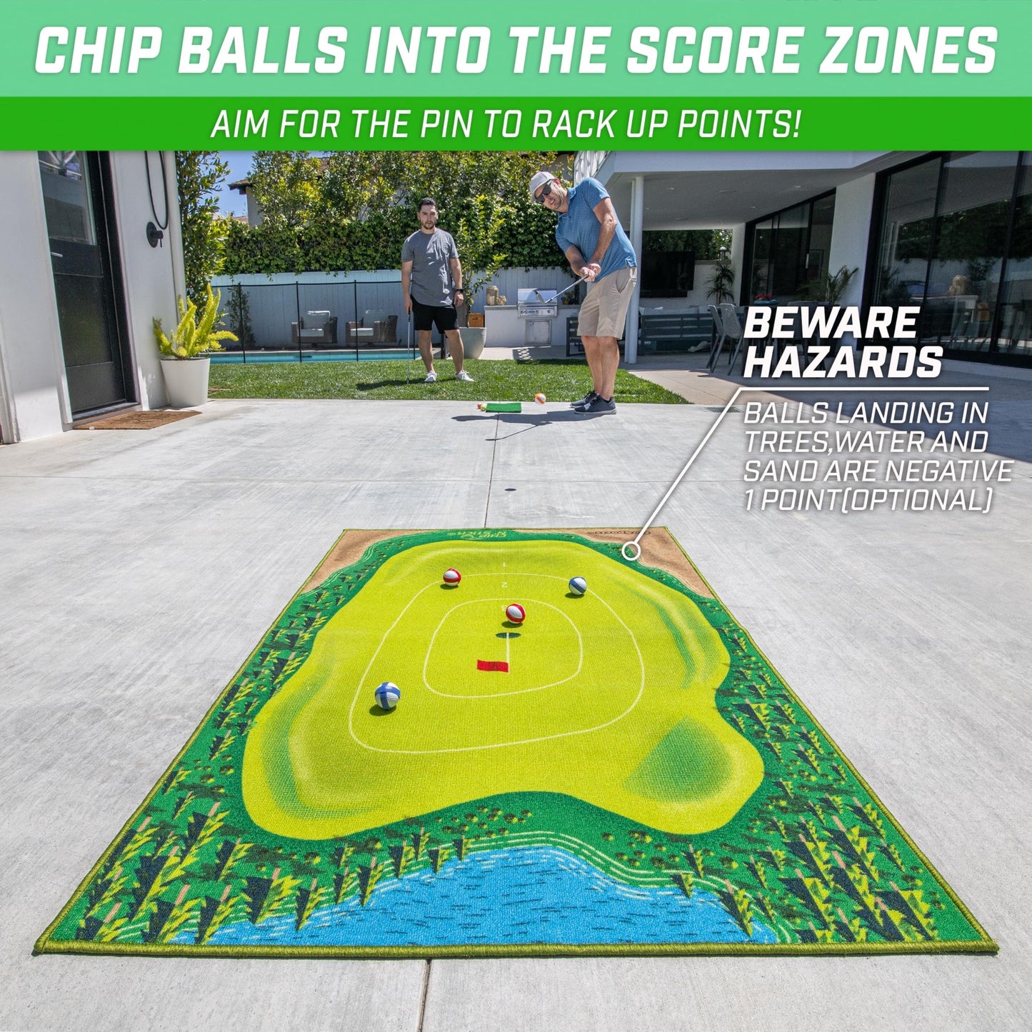 GoSports The Original Chip N' Stick - Giant Golf Games with Balls and Chipping Mat
