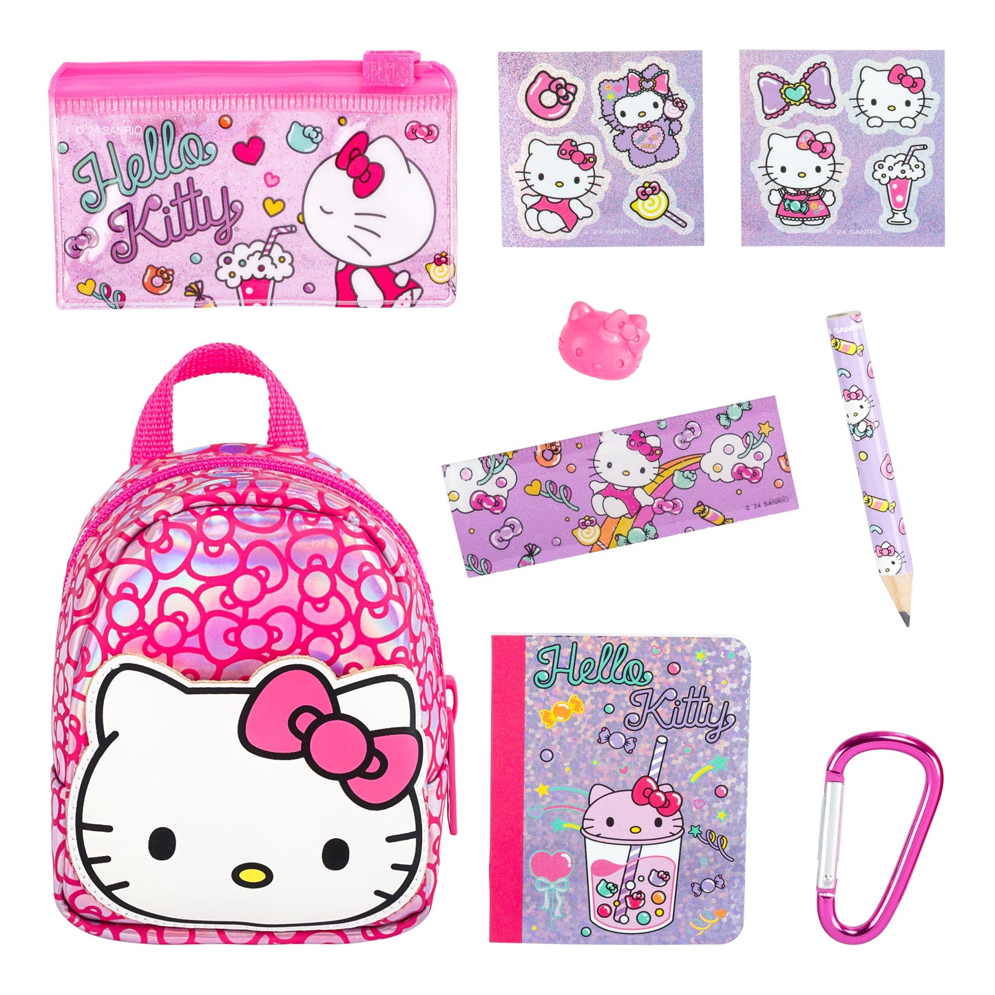 Real Littles- Hello Kitty® and Friends Mini Backpack + 6 accessories - Series 2 - English Only - Assorted Styles at Random, Small