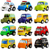 Funcorn Toys Pull Back Car, 12 Pack Assorted Mini Plastic Vehicle Set, Pull Back Truck and Car Toys for Boys Kids Toddler Party Favors,Die Cast Car