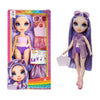 Rainbow High Swim & Style Violet, Purple 11" Fashion Doll with Shimmery Wrap to Style 10+ Ways, Removable Swimsuit, Sandals, Fun Play Accessories