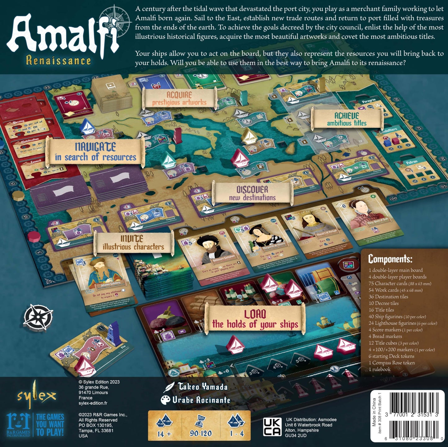 R&R Games: Amalfi Renaissance - Board Game, Ship & Lighthouse Placement Game, Navigate, Discover & Acquire, Ages 14+, 1-4 Players, 90-120 Min