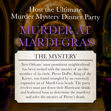 Murder Mystery Party- Murder at Mardi Gras Dinner Party Game for 8 Players, Interactive Mystery Game Kit for Adults, Role Play Party Game Ages 18+