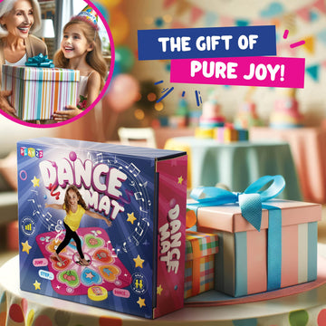 Play22 Dance Mat for Kids - Best Birthday Gifts for Girls & Boys Electronic Dance Game Toy for Kids, Adjustable Volume, 5 Levels - Dance Pad with LED