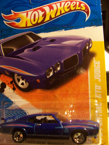 Hot Wheels 2011 '' '70 Pontiac GTO Judge HW Premiere '11 -11 of 50 - 11/244 Deep Blue with 'The Judge' Decal on Front quarterpanel. Has Spoiler on