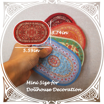 4pcs Dollhouse Rug Sets, 1/12 Miniature, 4 Colors Welcome Floor Carpet