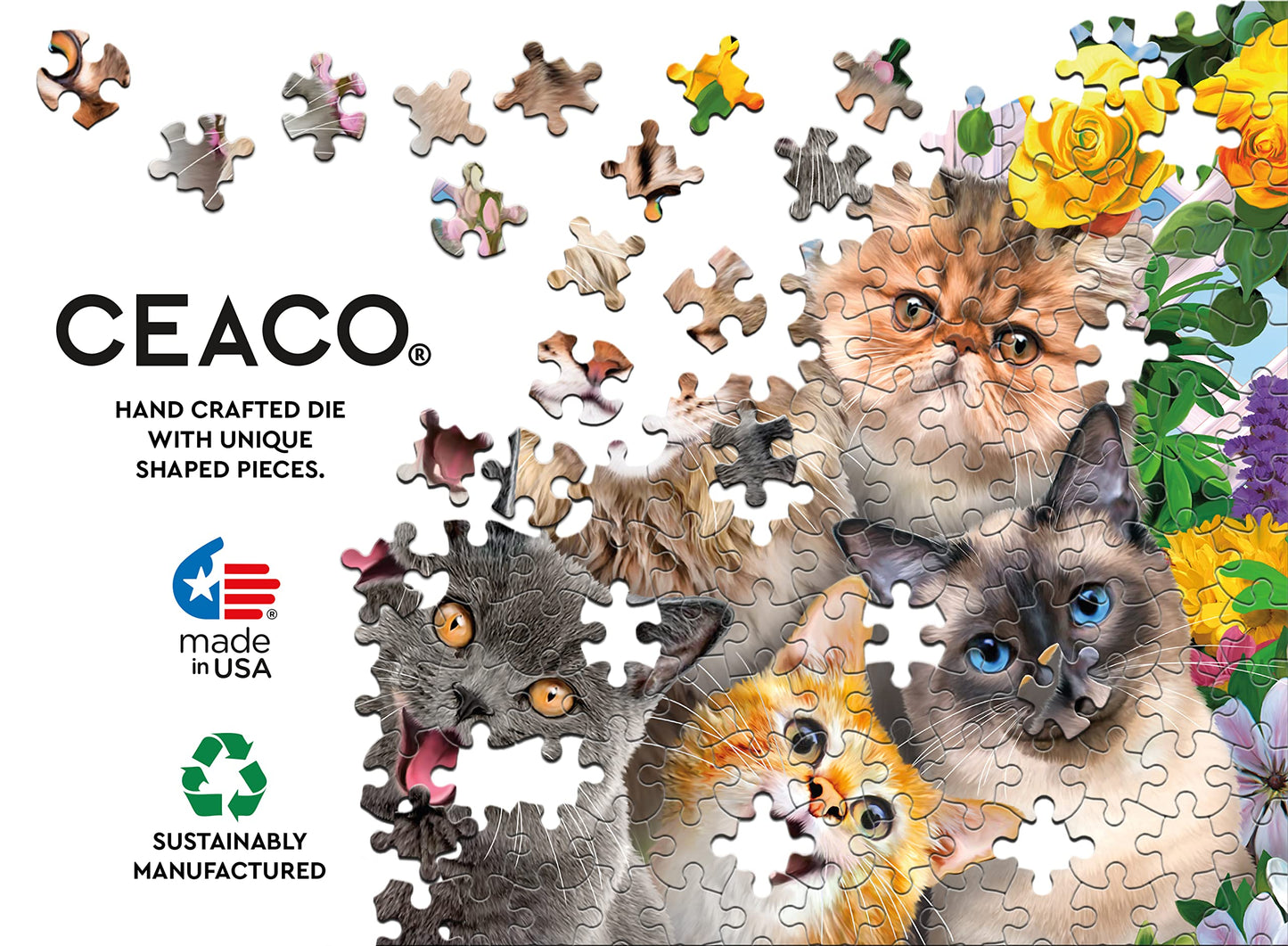 Ceaco - Selfies - Feline Friends - 550 Piece Jigsaw Puzzle