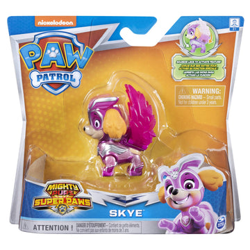PAW PATROL 6052293 Rubble, Mighty Super Paws Hero Pup Figures with Transforming Backpack Assortment (Styles May Vary-One Supplied), Multi-Coloured