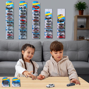 KASTUN 5 Pcs Diecast Display Case for Hot-Wheels Match-Box,Toy Car Storage Organizer,Compatible with Hot-Wheels Match-Box Packaged Cars,Packaged Cars