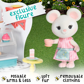Honey Bee Acres Pastry Shop, Complete Set with Miniature Doll Figure, 35 Pieces , Ages 3+