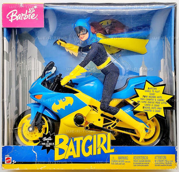 Barbie Year 2003 Super Hero 12 Inch Doll Set - Barbie as Batgirl with Batgirl's Motorcycle and Batarang