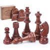 Vamslove Wooden Chess Pieces Large 4.5'' King Set of 32 Luxury Staunton Wood Chessmen for Chess Game Board (Chess Pieces Only), Velvet Storage Bags