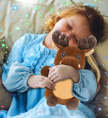 DolliBu Snug-Mooshies Standing Moose Stuffed Animal Plush Toy - Wild Super Squishy Soft Animal Friend for Girls and Boys, Medium Huggable Cute Plush