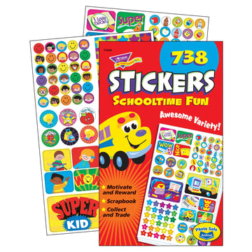 Trend Schooltime Fun Sticker Pad, Classroom Incentives, 738 Count