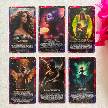 Qcsdckot Angel's Wisdom Oracle Cards Deck, Oracle Cards for Beginners, Angel Number Affirmation Cards, Oracle Deck Used for Your Path to Divine